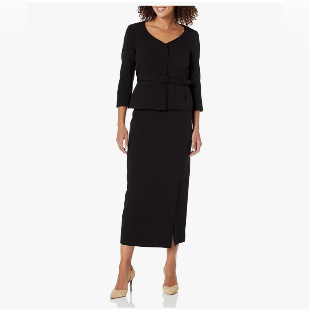 Le Suit 2 piece Black Suit sz 8